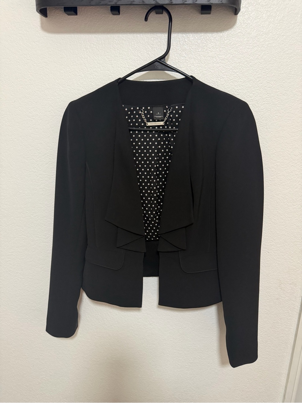 White House Black Market Black Draped Open-Front Blazer